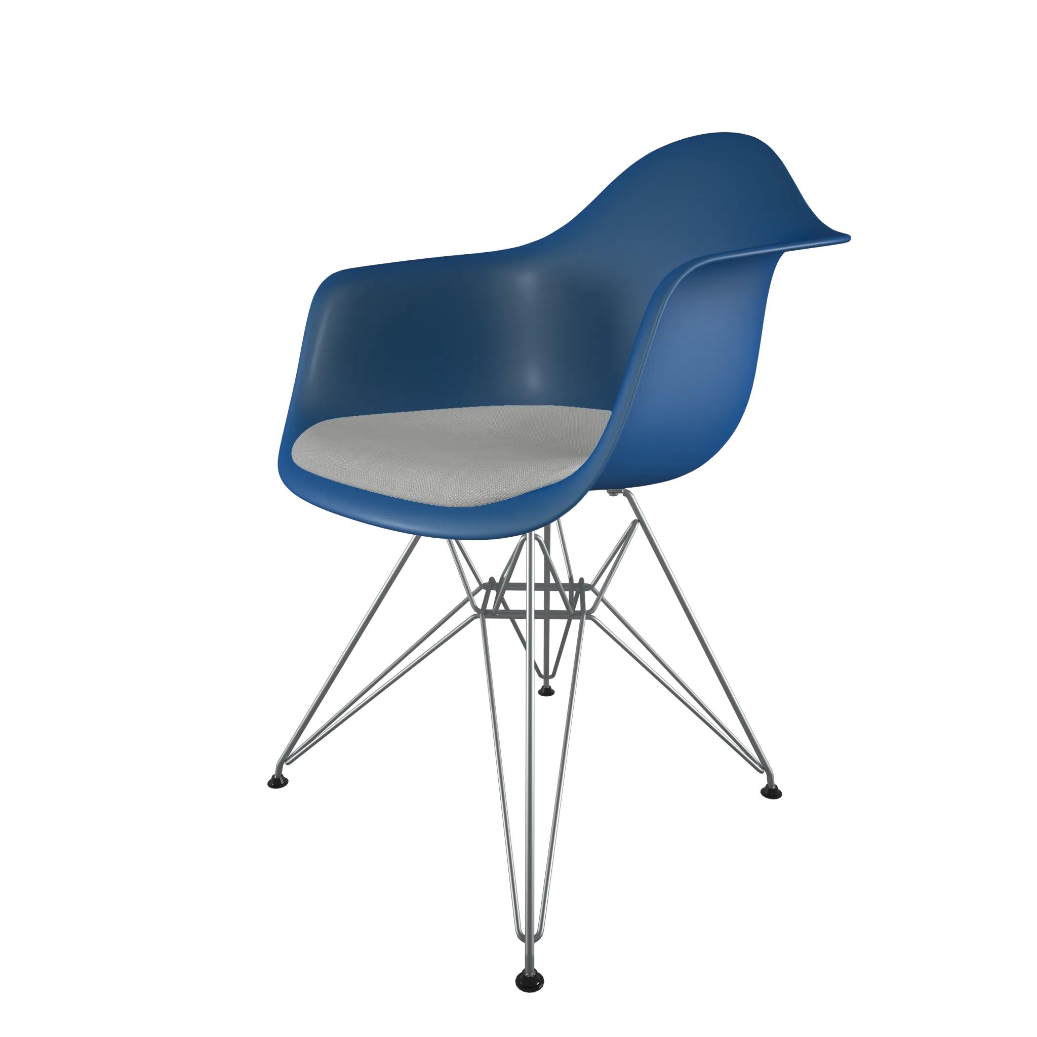 Mid-Century Casual Dining Chair Blue