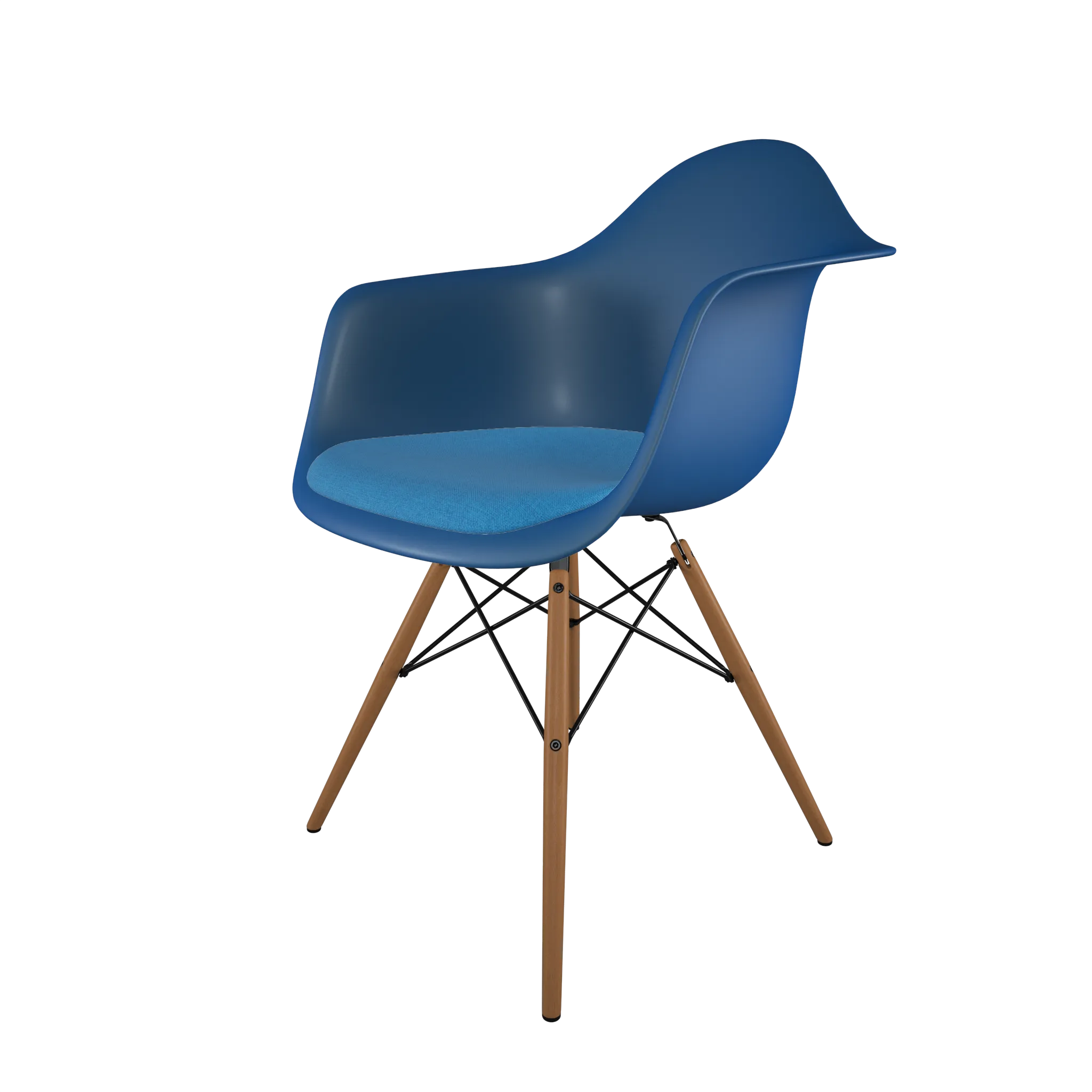 Mid-Century Casual Dining Chair Blue