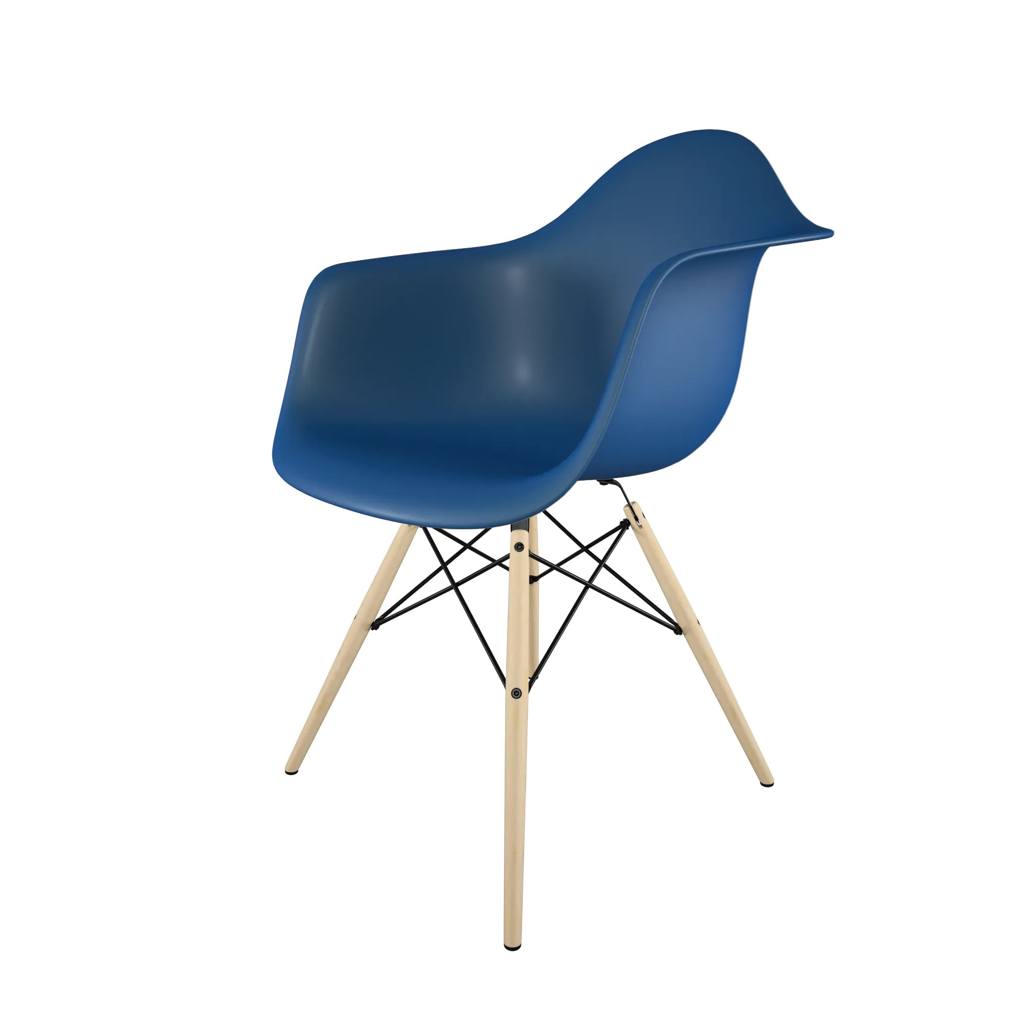 Mid-Century Casual Dining Chair Blue
