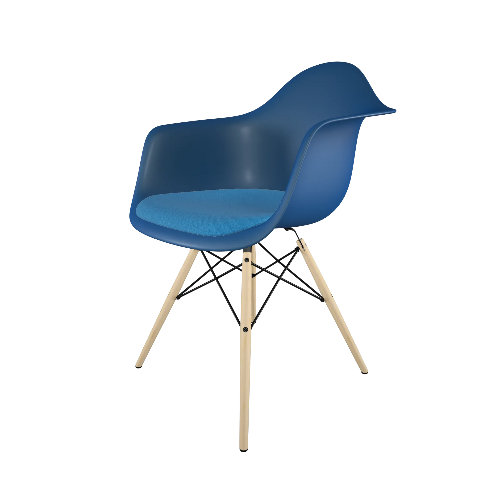 Mid-Century Casual Dining Chair Blue