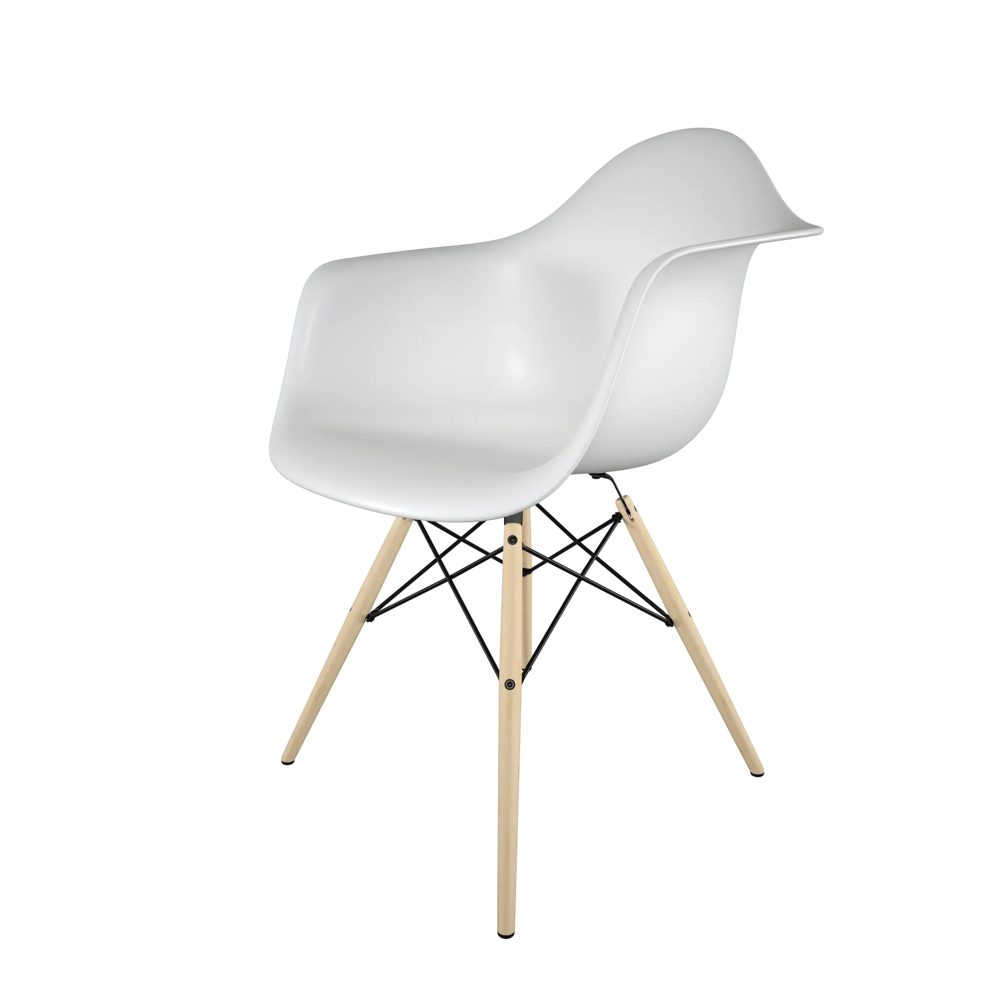 Mid-Century Casual Dining Chair White