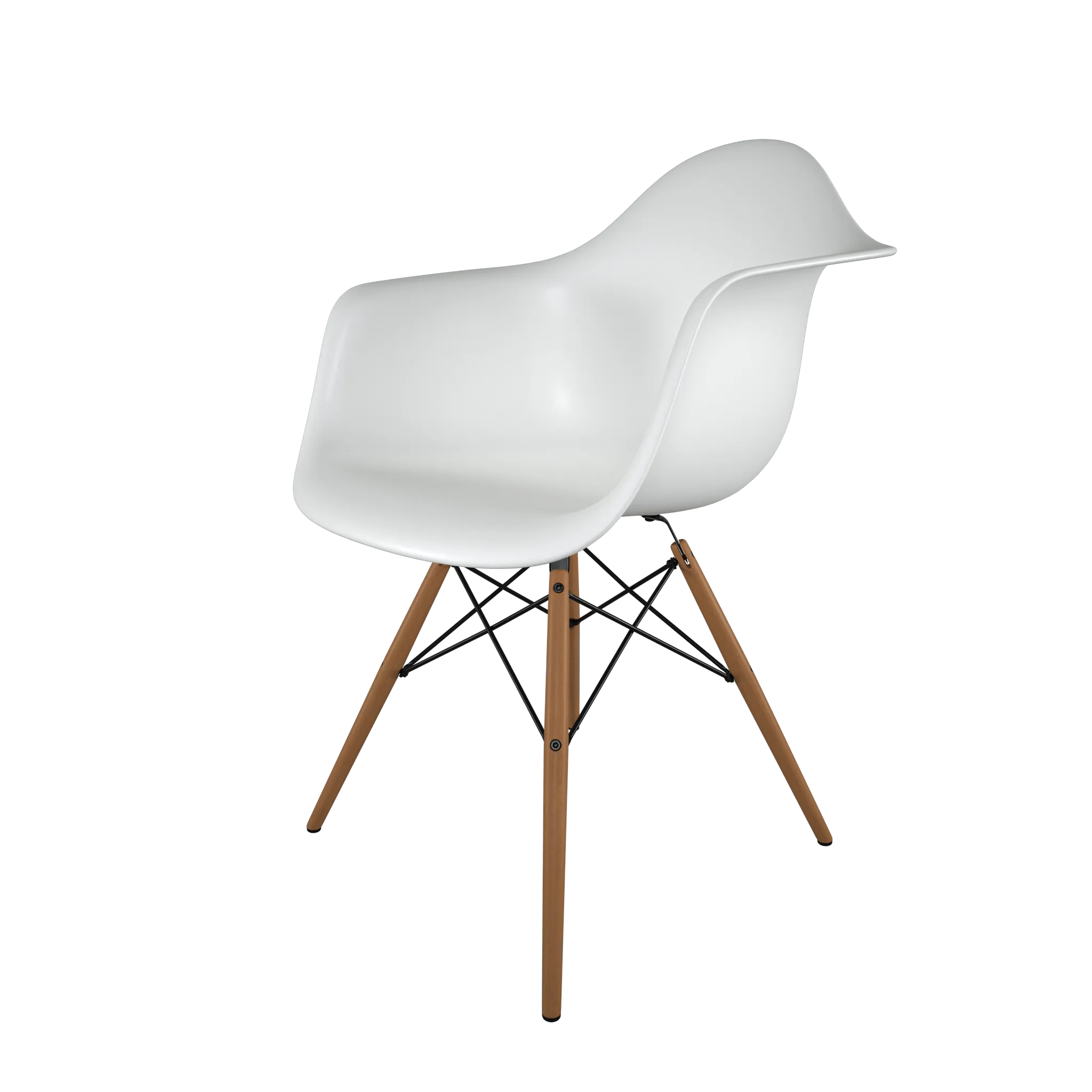 Mid-Century Casual Dining Chair White