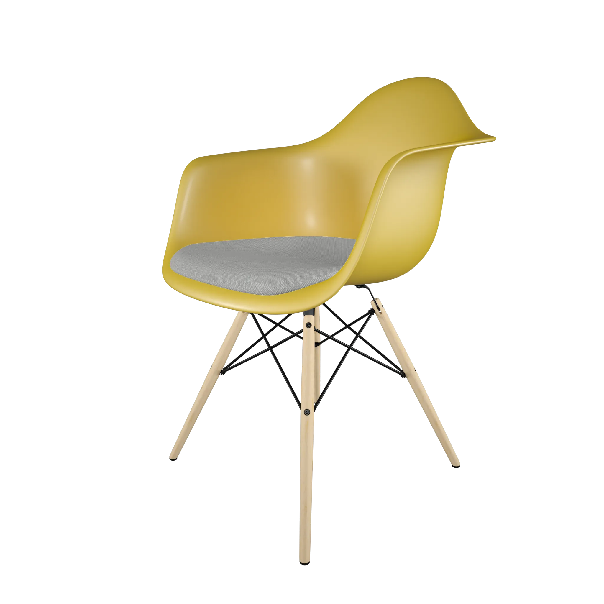 Mid-Century Casual Dining Chair Yellow