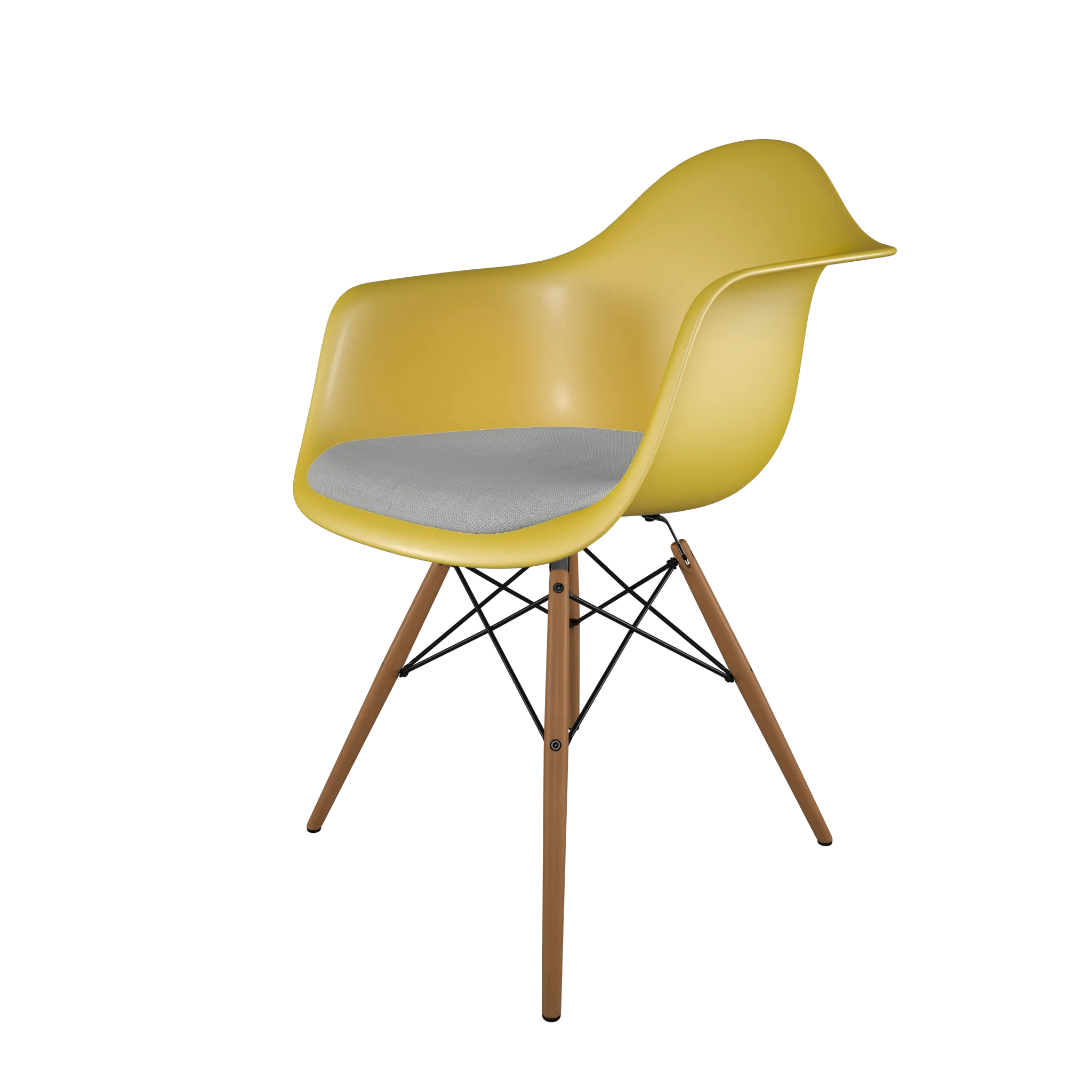 Mid-Century Casual Dining Chair Yellow