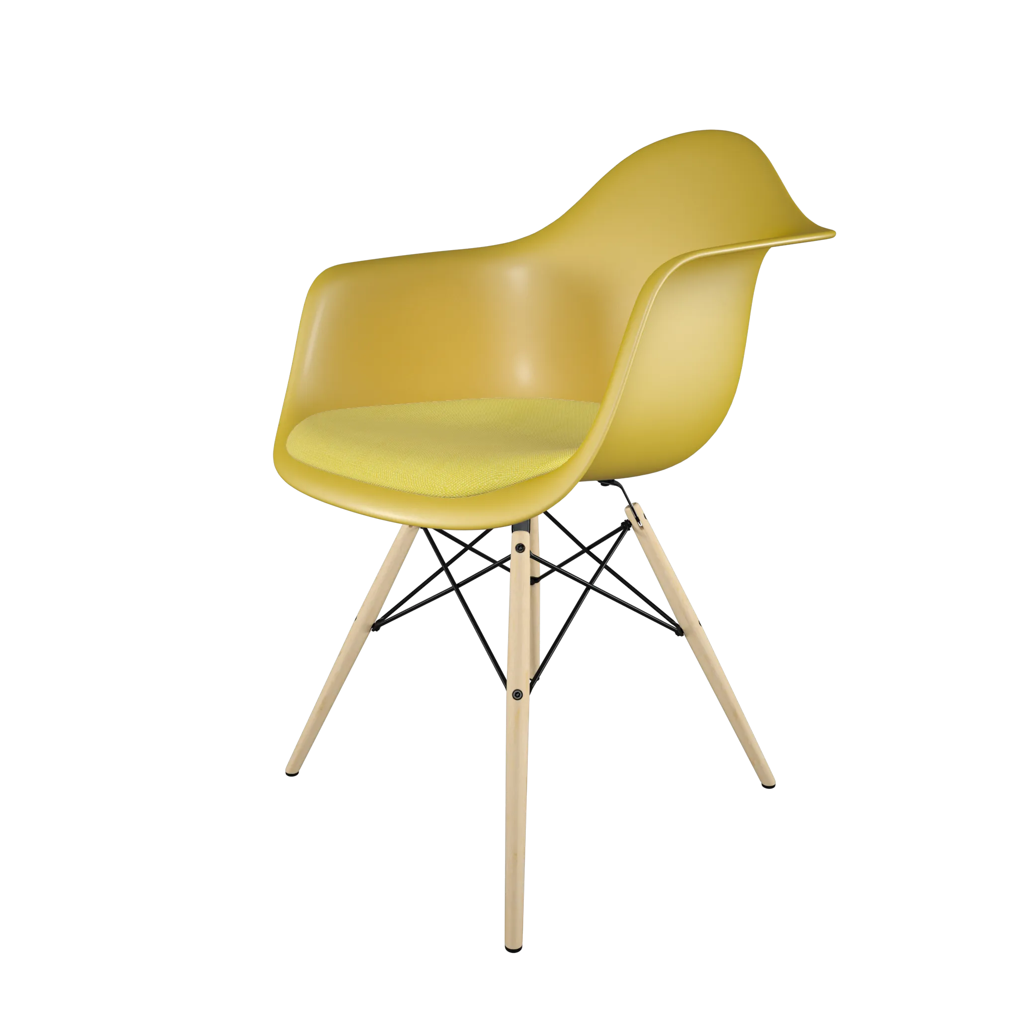 Mid-Century Casual Dining Chair Yellow
