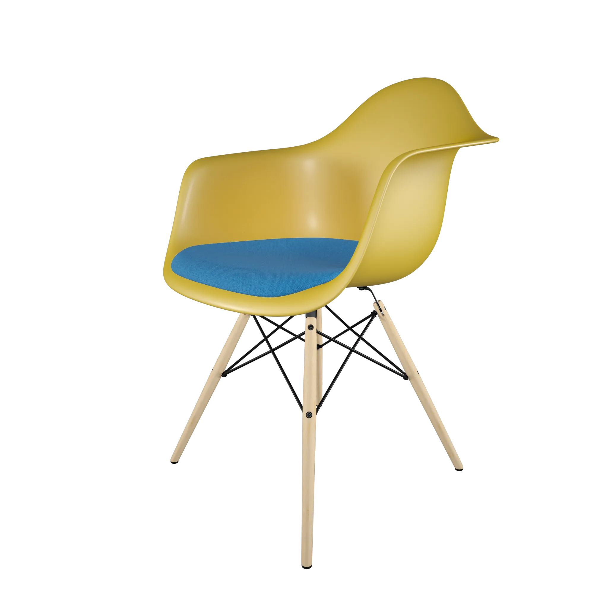 Mid-Century Casual Dining Chair Yellow