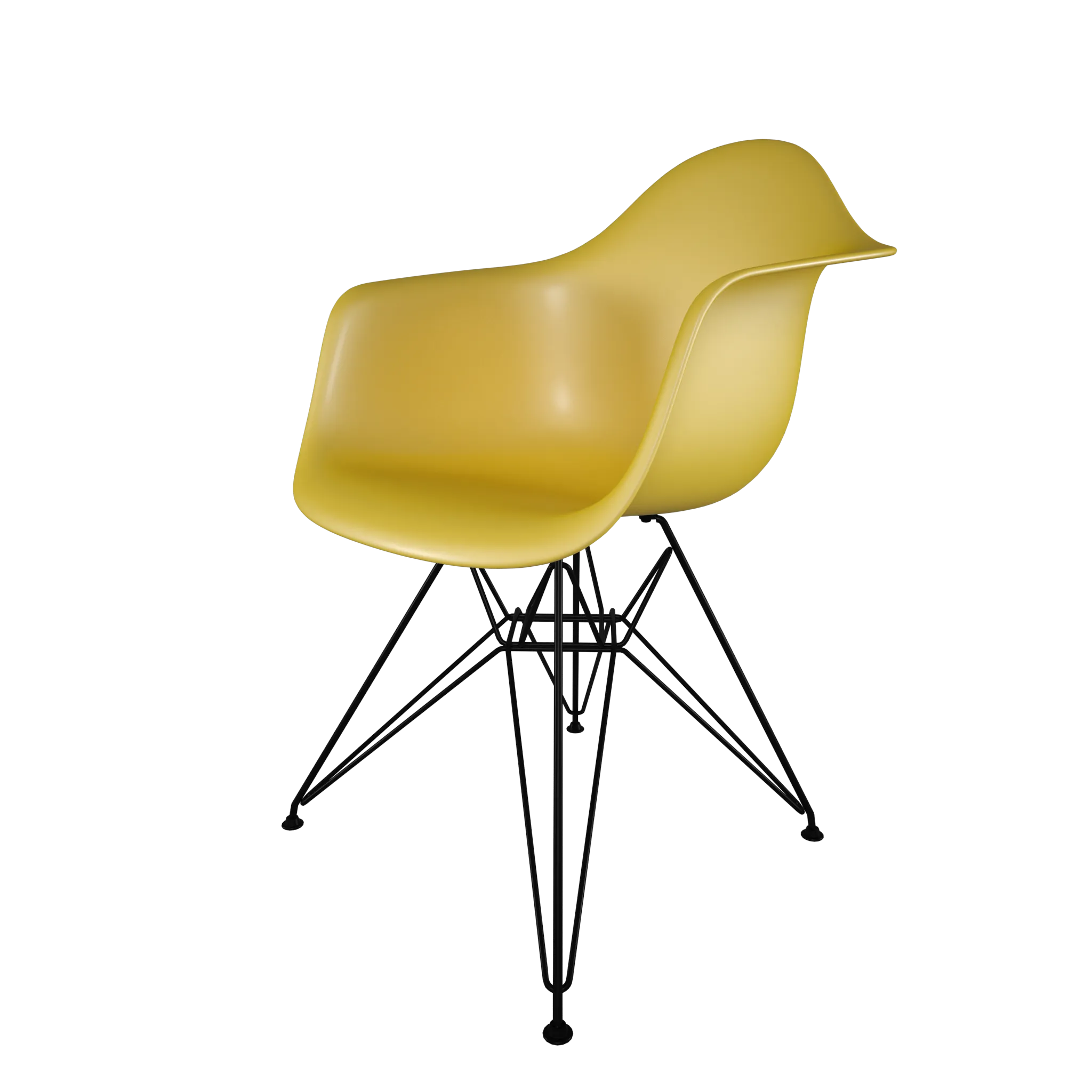 Mid-Century Casual Dining Chair Yellow