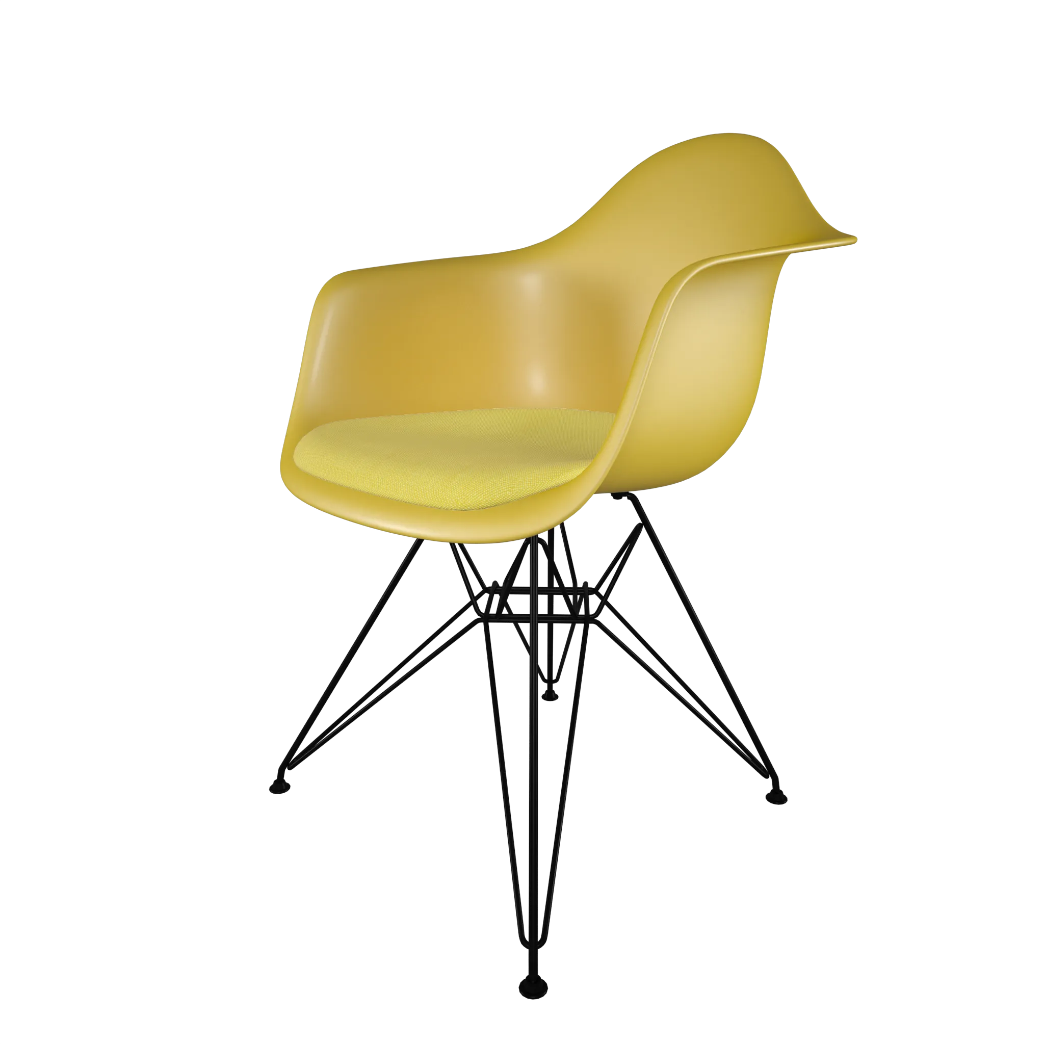 Mid-Century Casual Dining Chair Yellow