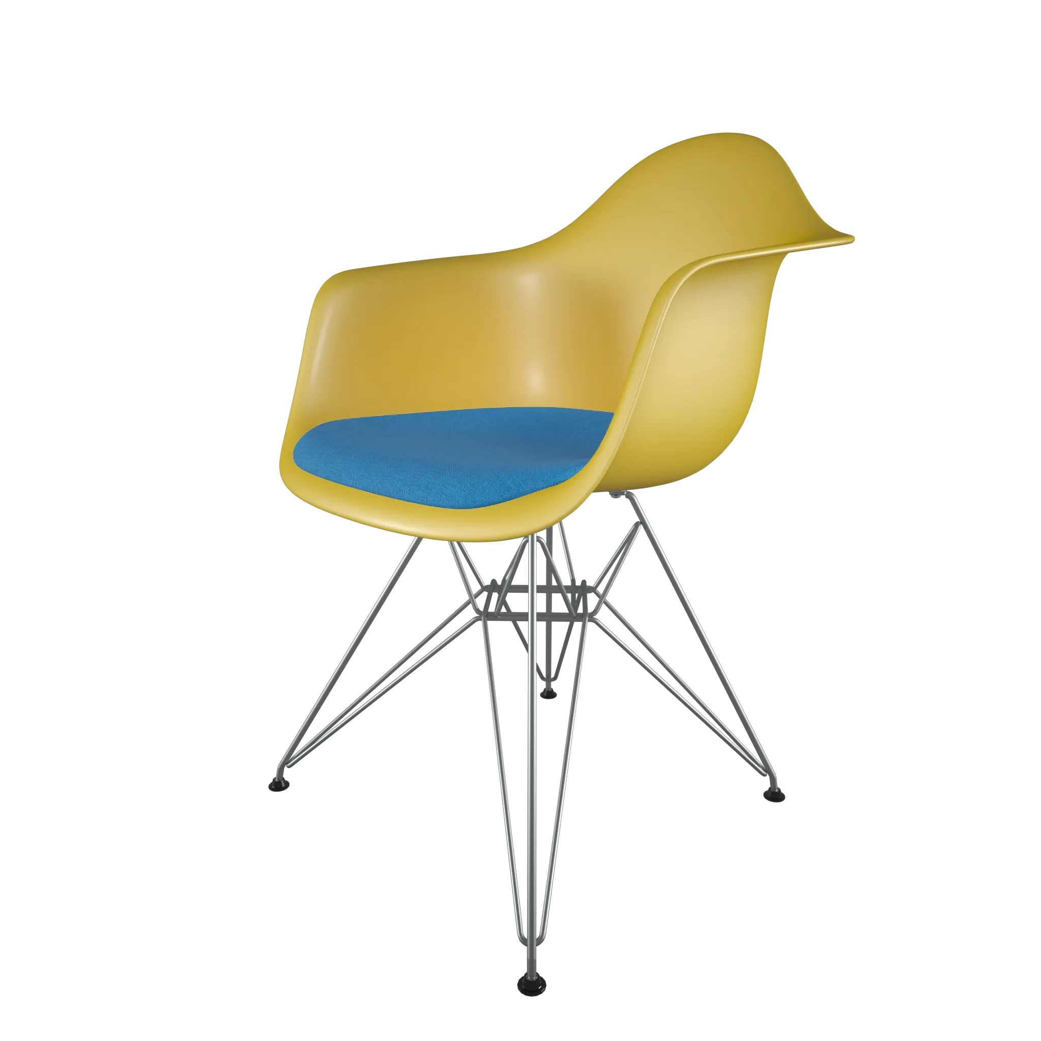 Mid-Century Casual Dining Chair Yellow