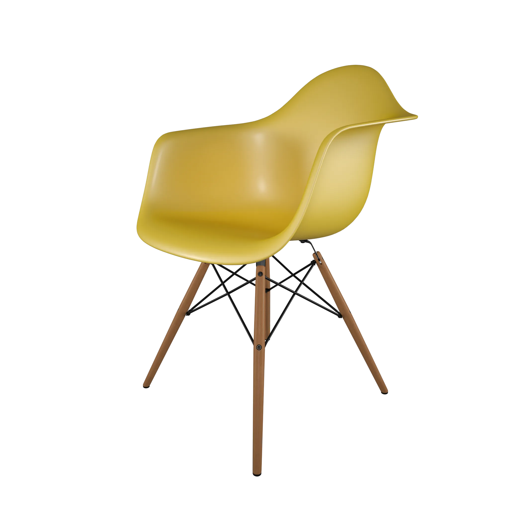 Mid-Century Casual Dining Chair Yellow