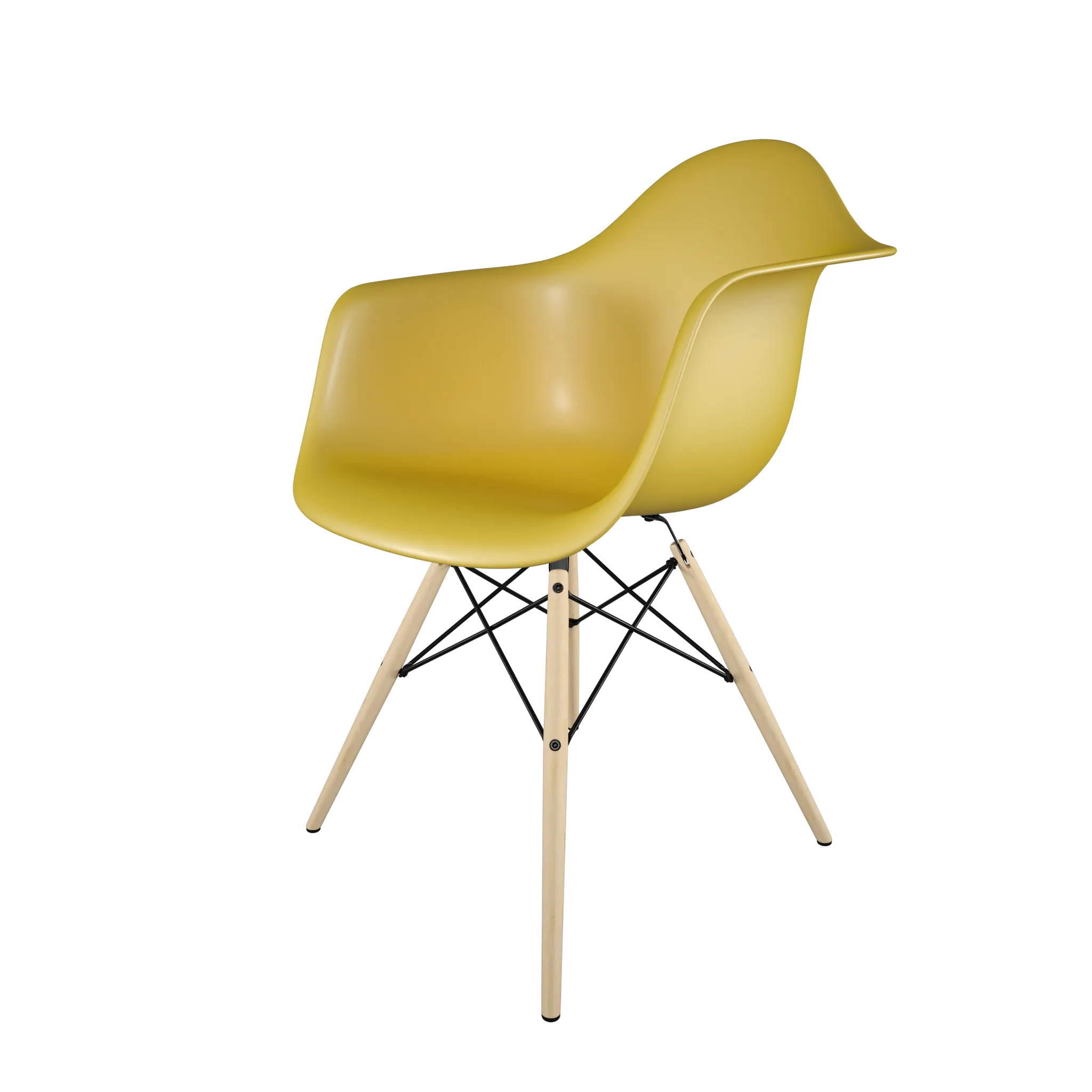 Mid-Century Casual Dining Chair Yellow