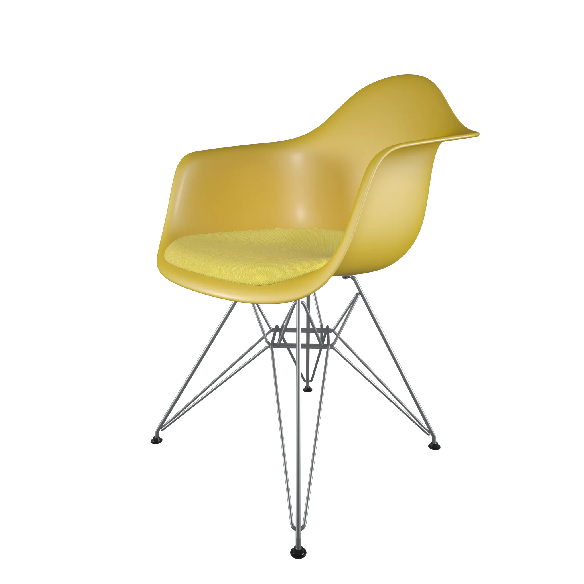 Mid-Century Casual Dining Chair Yellow