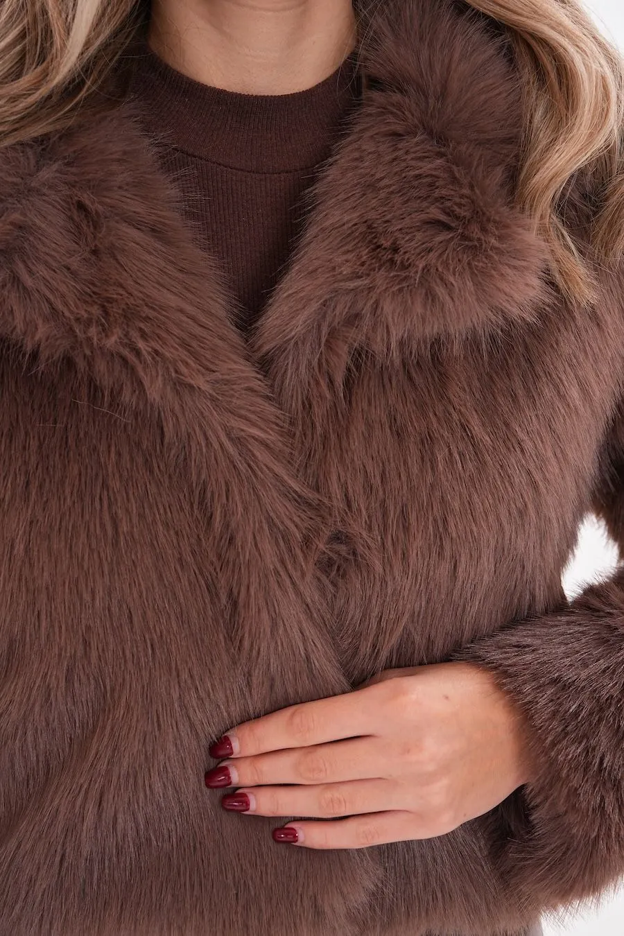 Mink Faux Fur Crop Jacket - Soft & Stylish Winter Coat