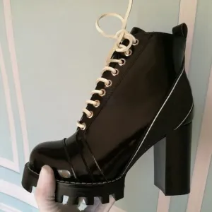 Mixed Colors Women High Heel Ankle Boots Round Toe Thick Bottom
