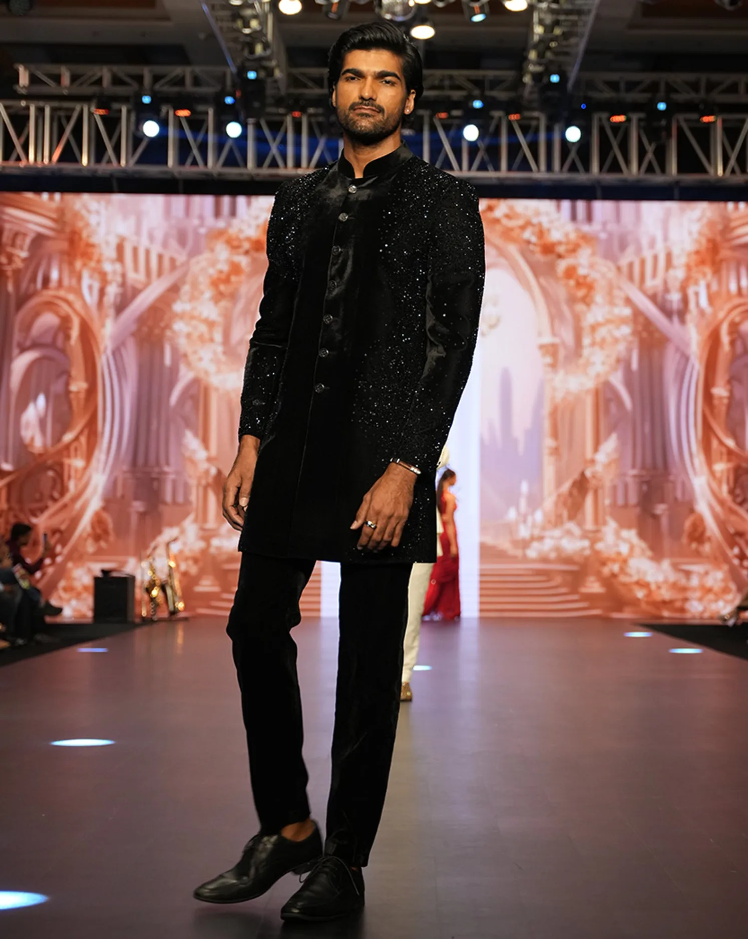 MOF Embroidered black sherwani