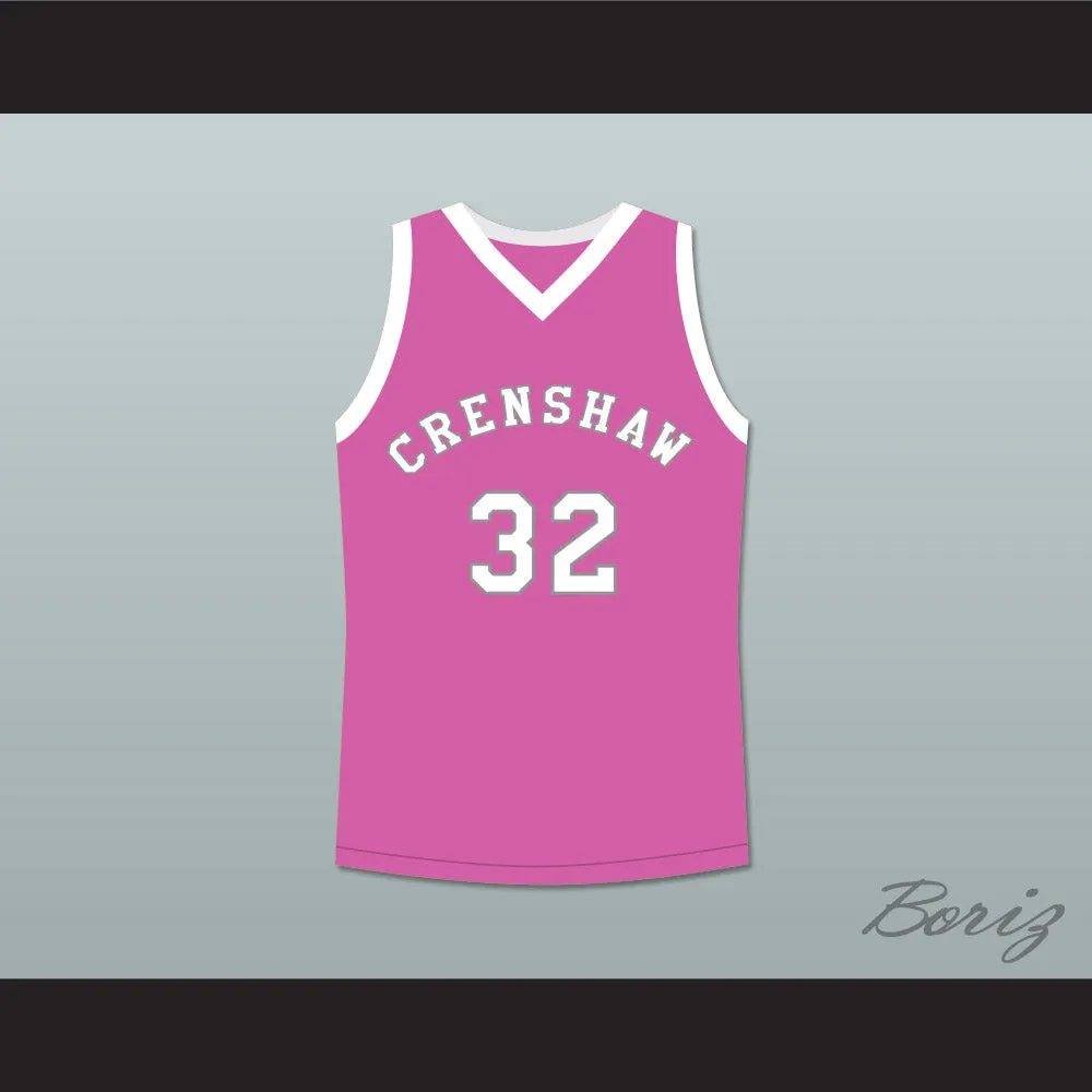 Monica Wright 32 Crenshaw High School Pink Basketball Jersey