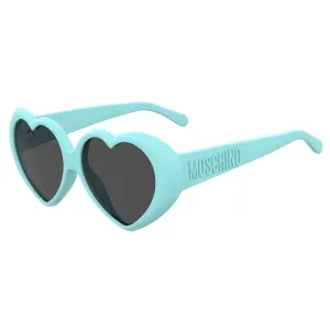 MOSCHINO MOS128SMVUIR Women Blue Sunglasses Plastic Heart Shaped Casual Eyewears