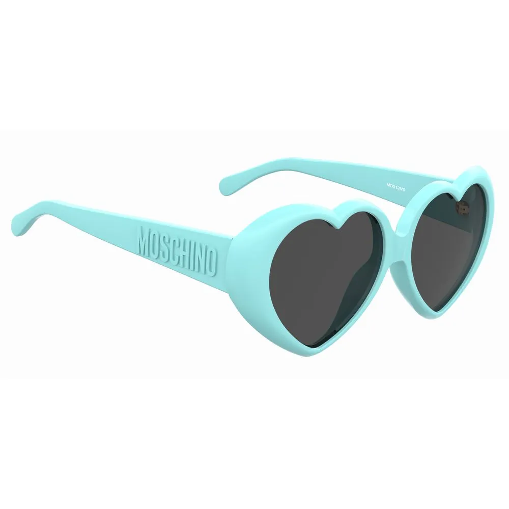 MOSCHINO MOS128SMVUIR Women Blue Sunglasses Plastic Heart Shaped Casual Eyewears