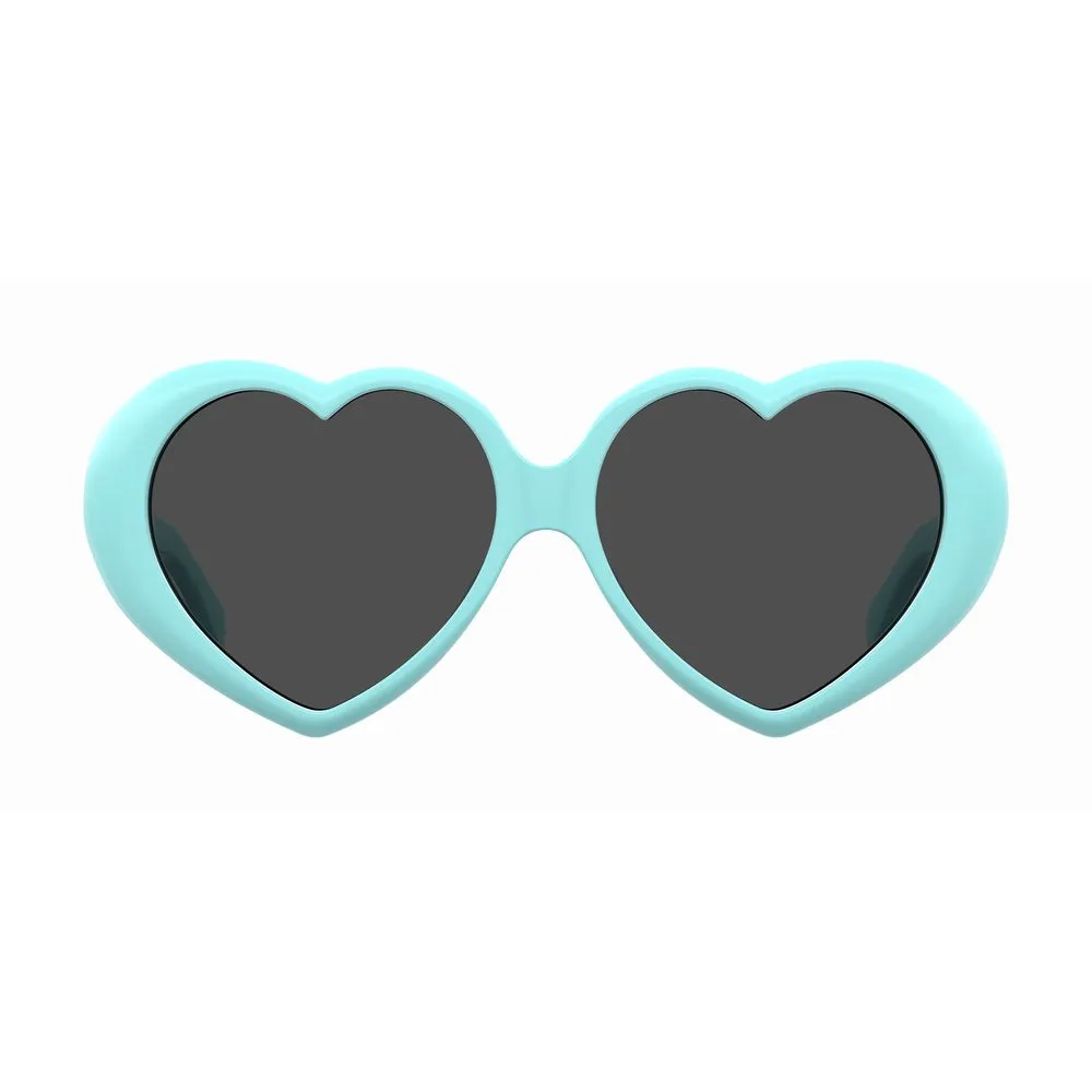 MOSCHINO MOS128SMVUIR Women Blue Sunglasses Plastic Heart Shaped Casual Eyewears