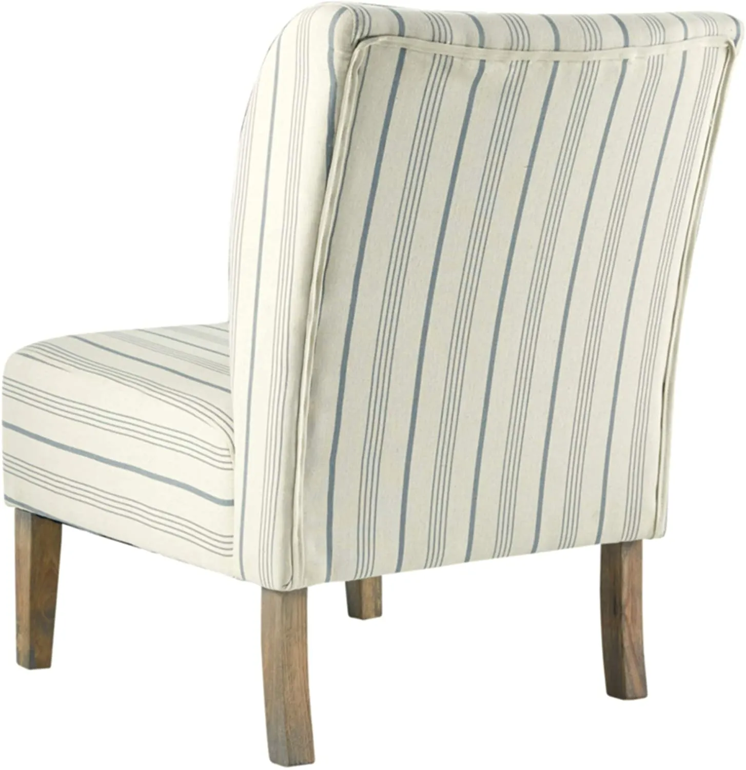 New Assembled Signature Design by Ashley - Triptis Accent Chair - Farmhouse Style - Pinstriped Cream/Blue
