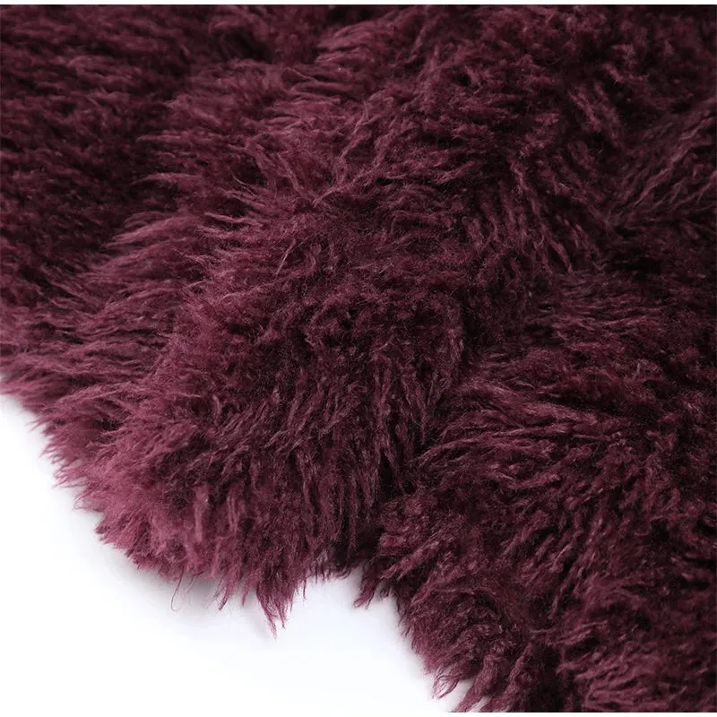 New Fashion Faux Fur Jacket Coat Warm Fluffy Loose Long Sleeve Lapel Winter Outerwear