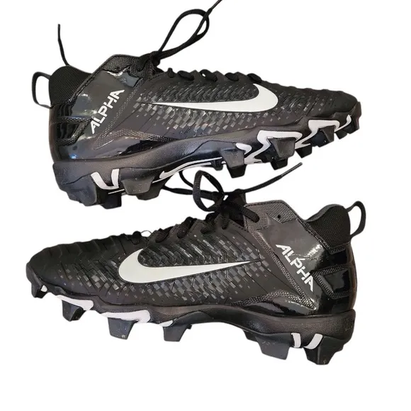 NIKE Alpha Fastflex Cleats Black and White Mens 9.5 Sports Athletic Football