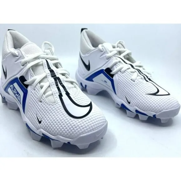 Nike Boys Alpha Menace 3 Shark Sneaker Athletic White Football Cleats 3.5 New