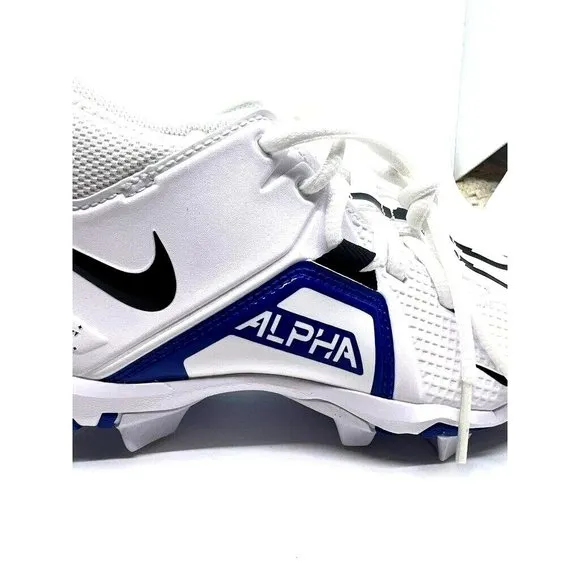 Nike Boys Alpha Menace 3 Shark Sneaker Athletic White Football Cleats 3.5 New