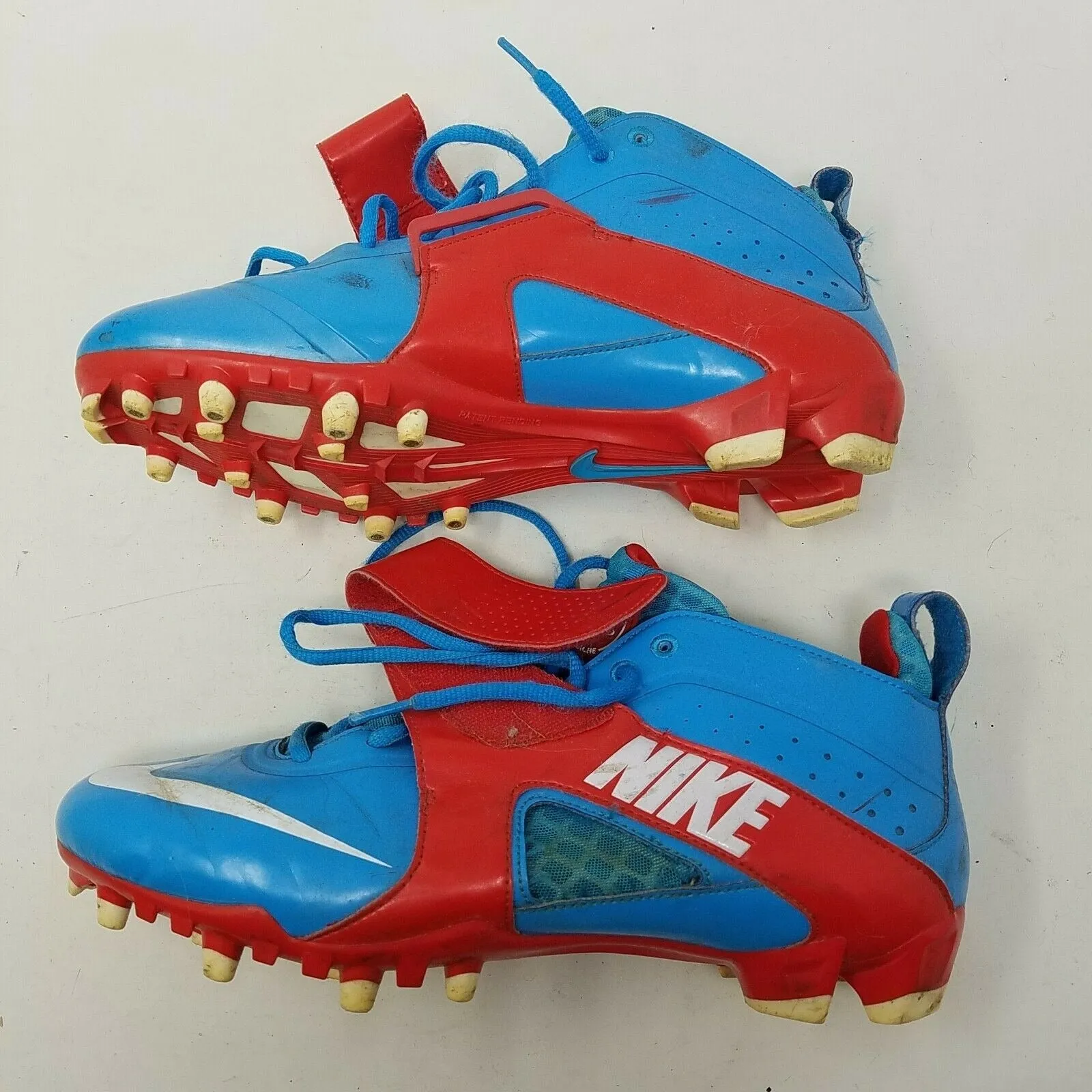 Nike Huarache 3 Lacrosse Cleats Blue Red Men's sz 10.5 469730-416 Athletic Shoes