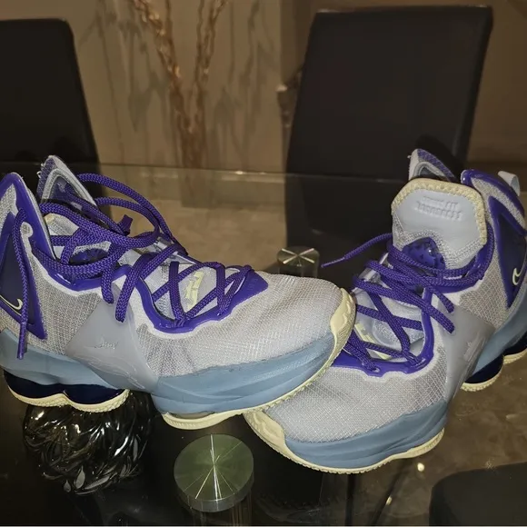 Nike Kids LeBron XIX Basketball Shoes - Purple and Yellow