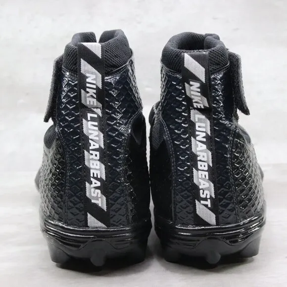 Nike Mens Lunarbeast Sz‎ 13 Black Snake Skin High Top Football Cleats 847725-011