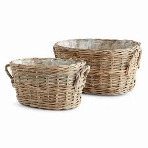 Normandy Oval Basket Planters, Set Of 2