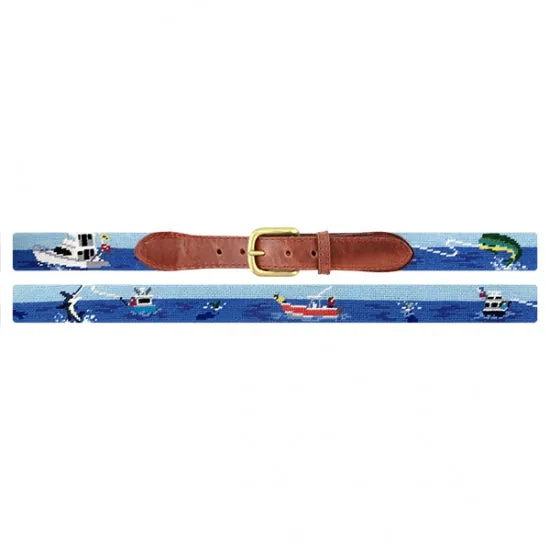 Offshore Fishing Needlepoint Belt