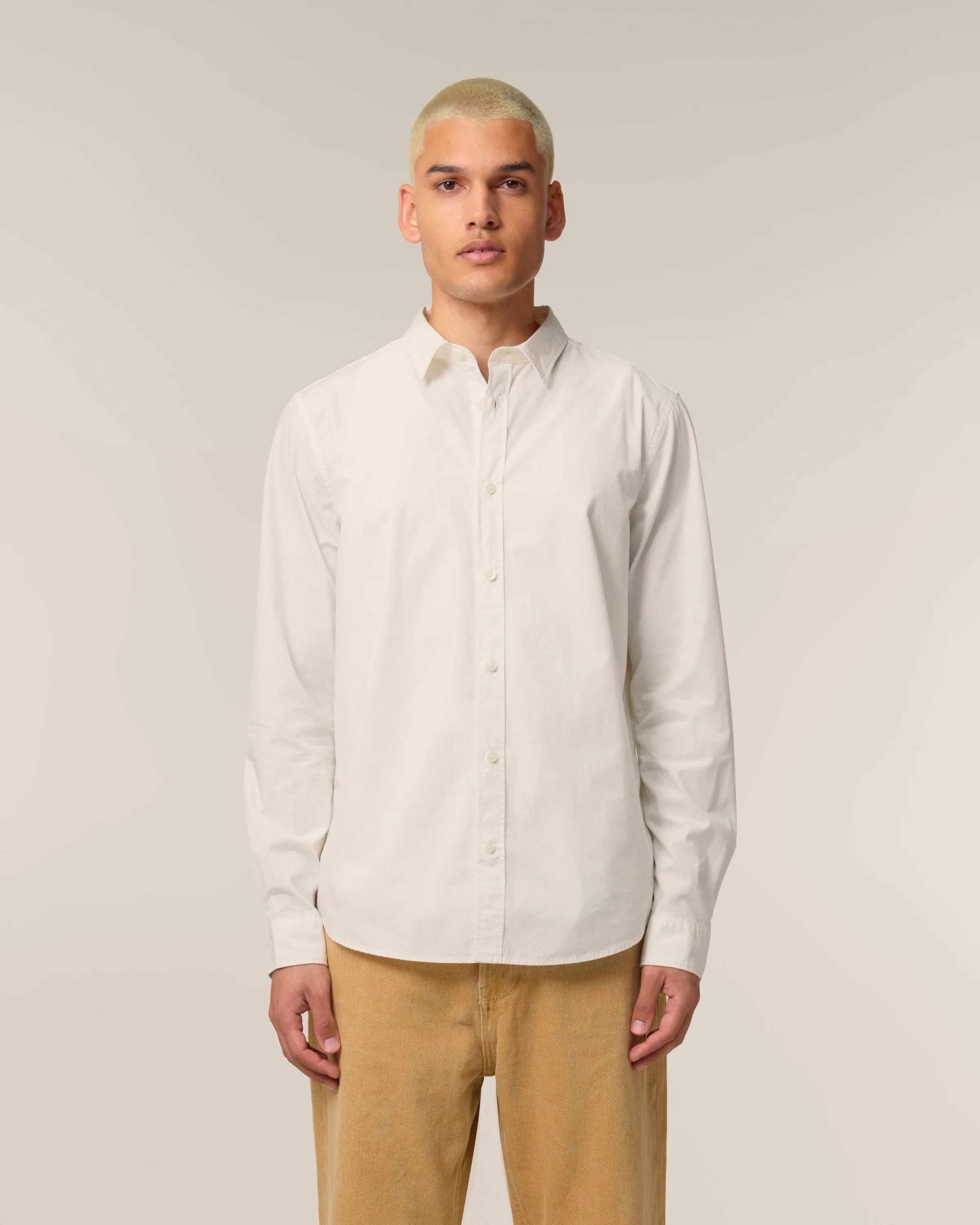 Organic Poplin Long Sleeve Shirt: Mens