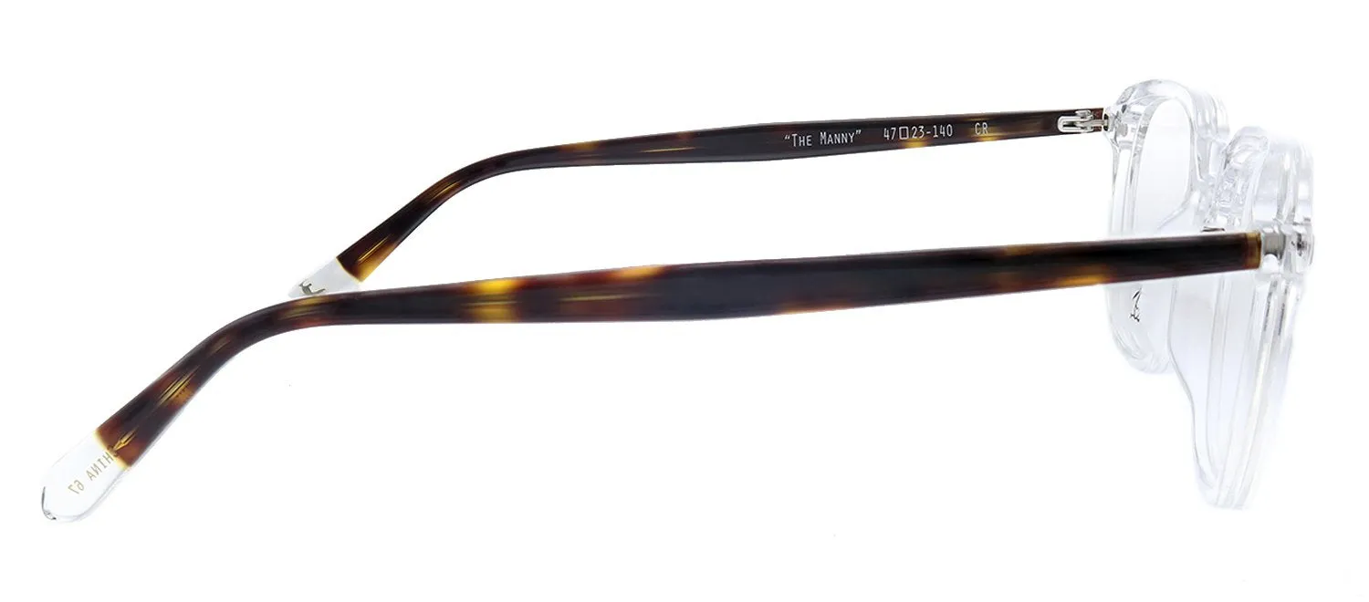 Original Penguin PE Manny CR Square Plastic Crystal Eyeglasses with Demo Lens