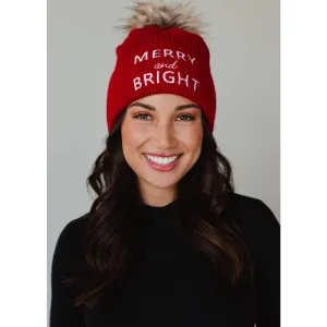 Panache Red Merry & Bright Knit Pom Hat