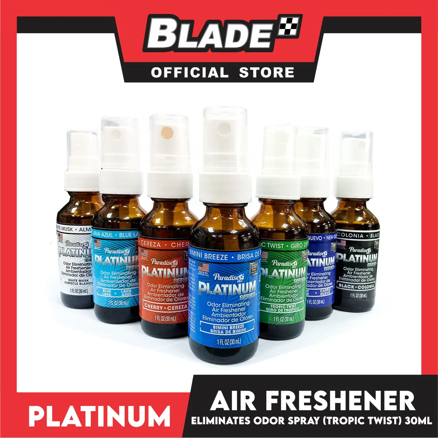 Paradise Air Platinum Series Odor Eliminating Air Freshener Spray (Tropic Twist) 30ml