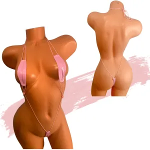 Patent Leather Baby Pink Slingshot Bikini