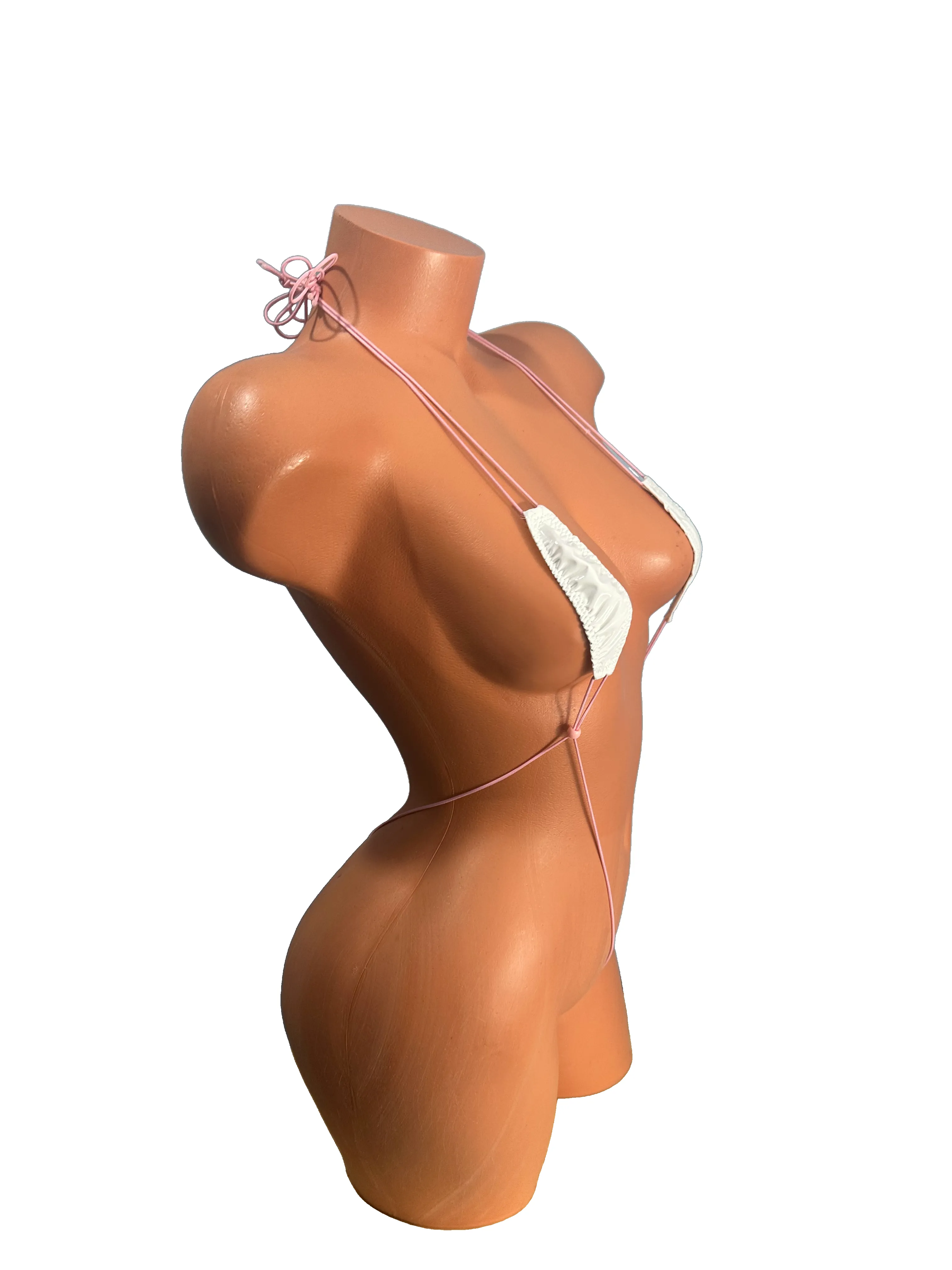 Patent Leather white Slingshot Bikini  white string