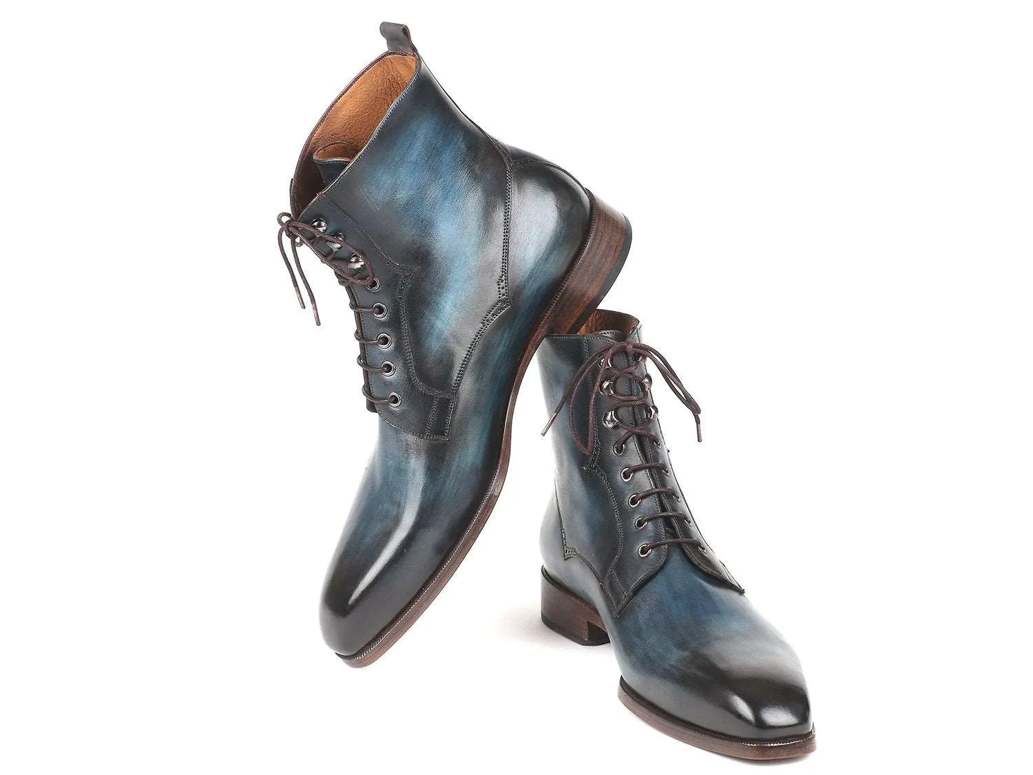 Paul Parkman Blue & Brown Leather Boots