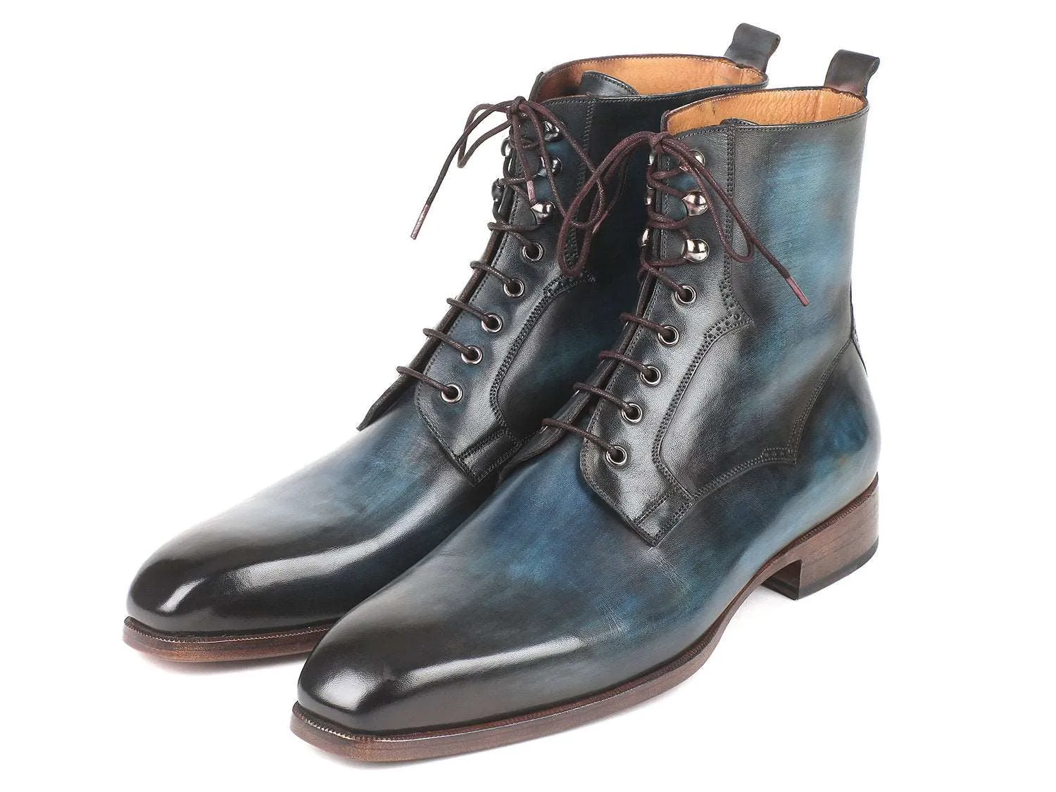 Paul Parkman Blue & Brown Leather Boots