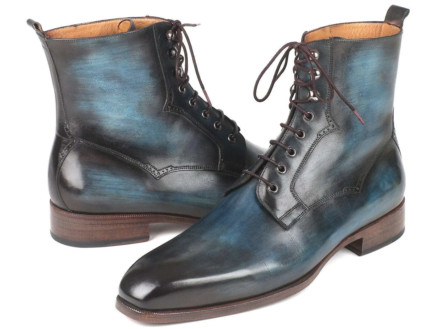 Paul Parkman Blue & Brown Leather Boots