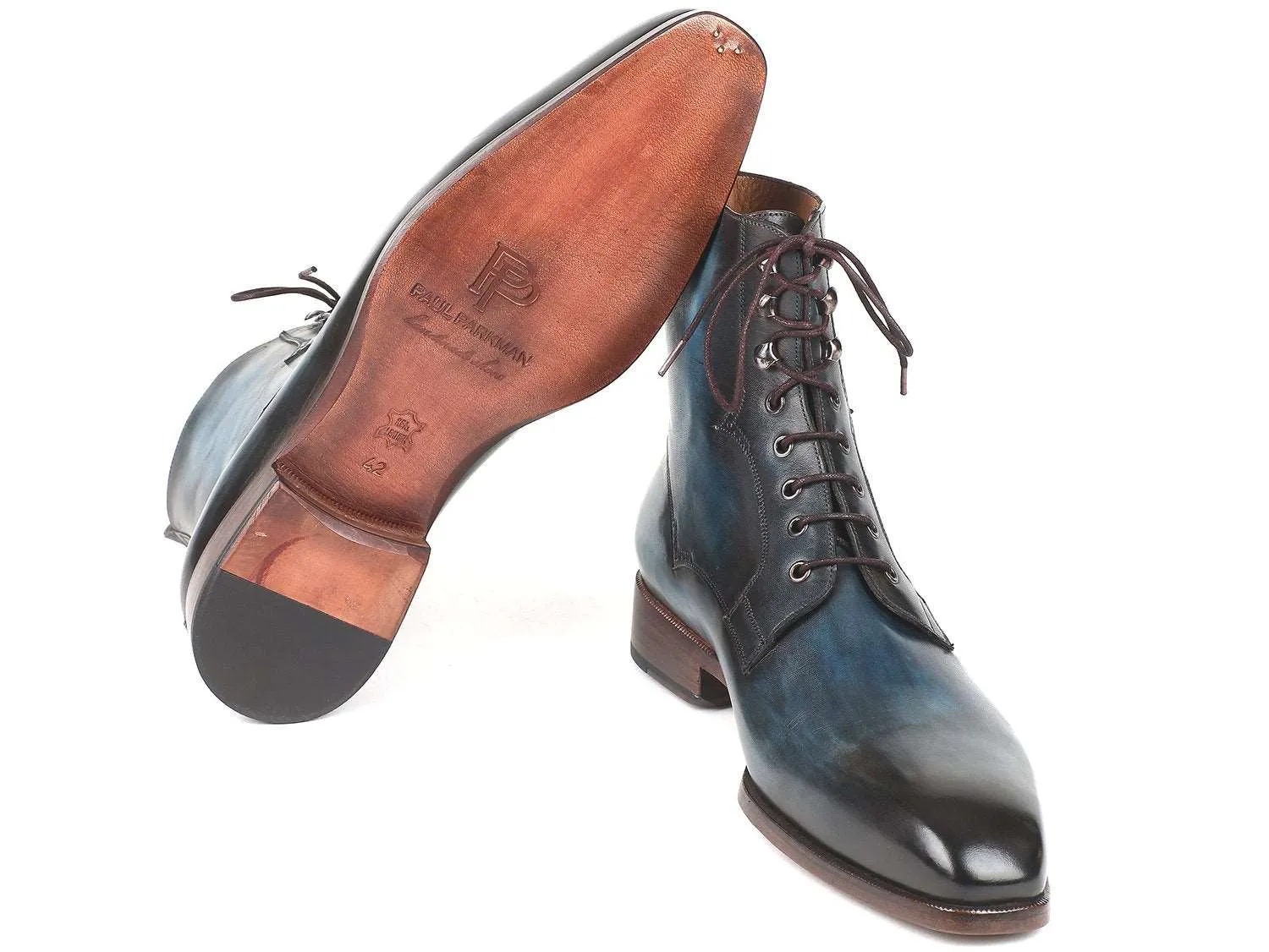 Paul Parkman Blue & Brown Leather Boots
