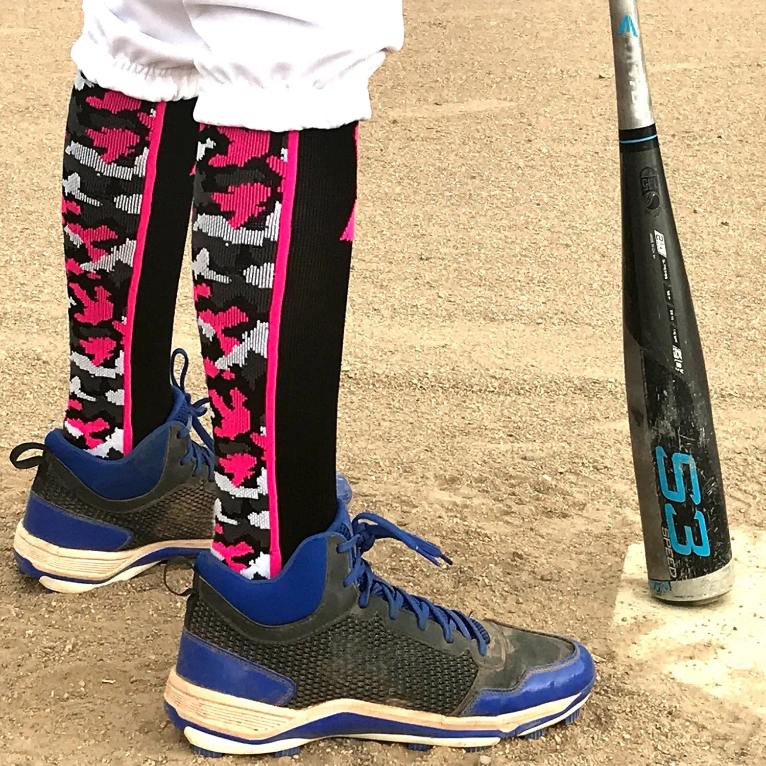 Pink Ribbon Breast Cancer Awareness Camo Over the Calf Socks (multiple colors)