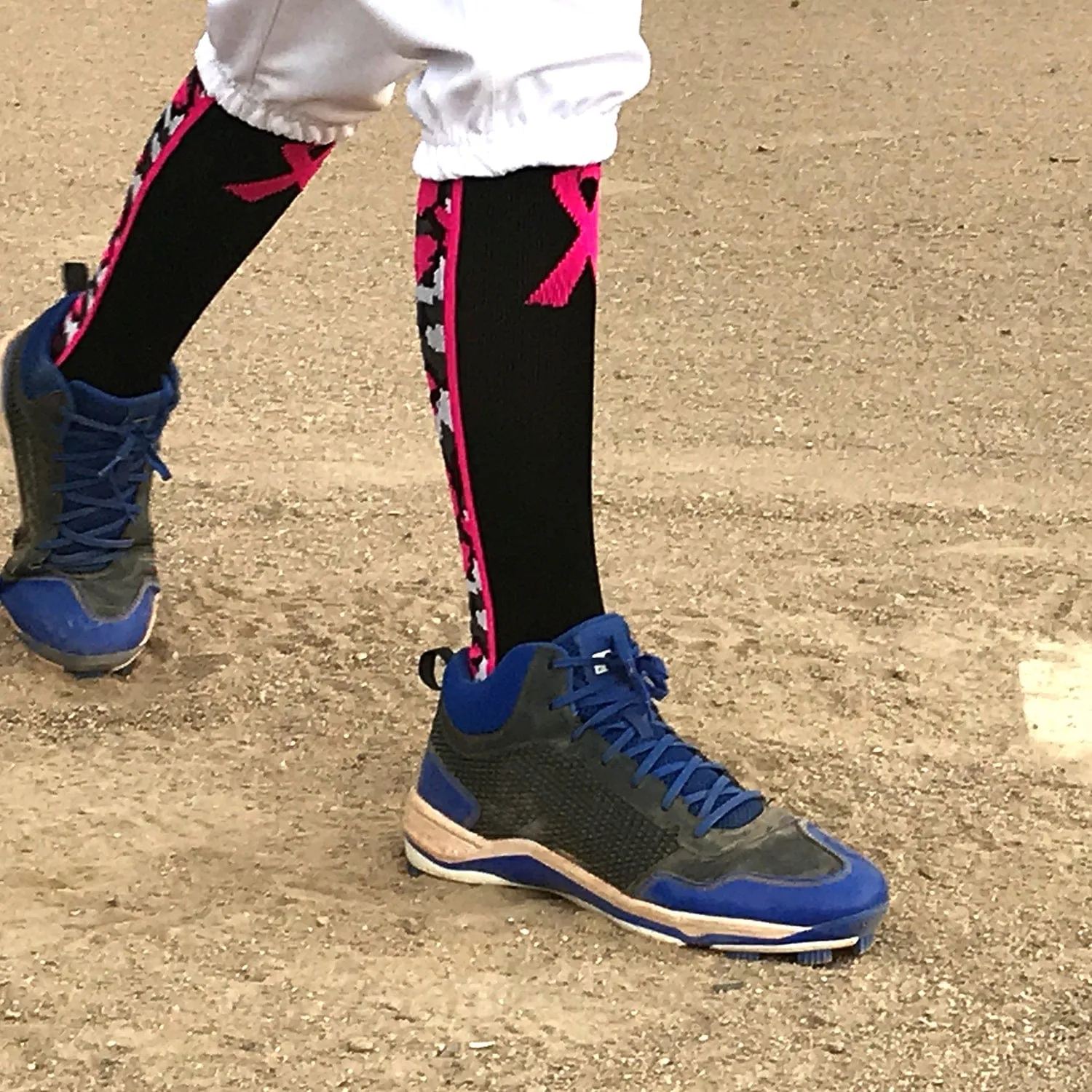 Pink Ribbon Breast Cancer Awareness Camo Over the Calf Socks (multiple colors)