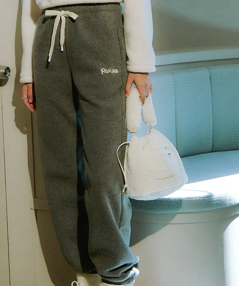 PIV'VEE  Faux Fur Bucket Bag - Cloud White