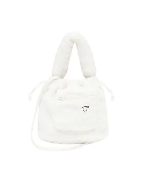 PIV'VEE  Faux Fur Bucket Bag - Cloud White