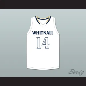Player 14 Whitnall High School Falcons White Basketball Jersey