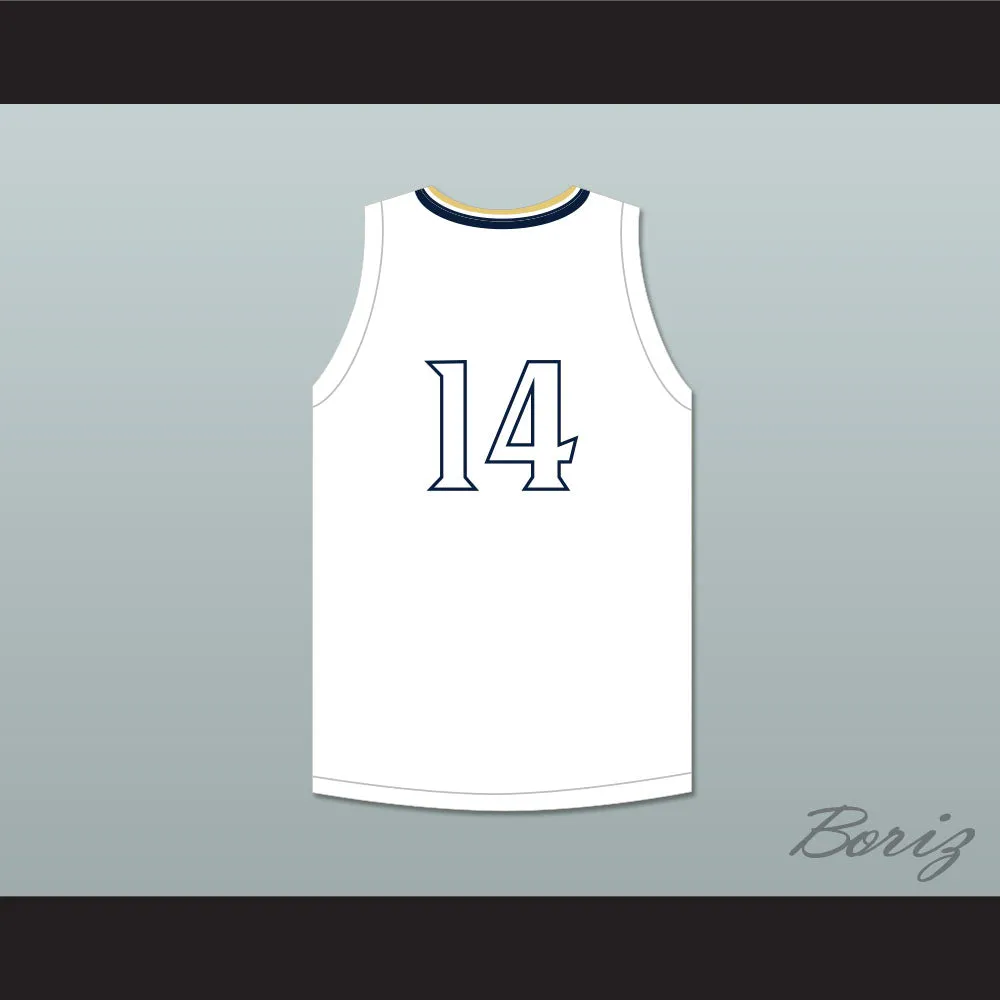 Player 14 Whitnall High School Falcons White Basketball Jersey