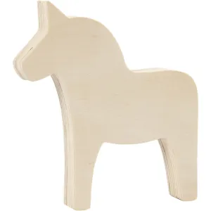 Plywood Swedish Dalahest Horse Decoration Crafts W: 12 cm H: 13 cm